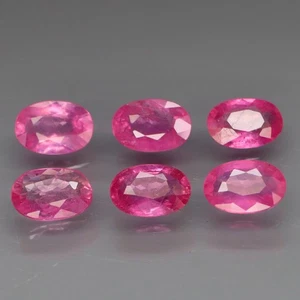 Oval 6x4mm.Schön! Natürlicher rosa Rubin (Farbe Vietnam) Mosambik 6 Stck./3,57Ct. - Bild 1 von 6