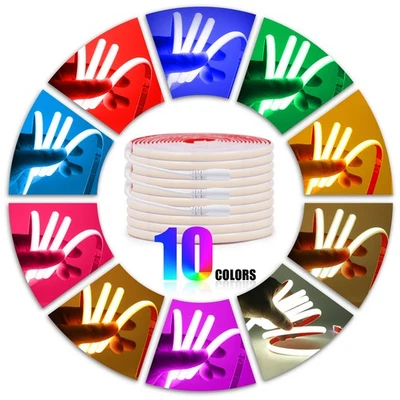 COB LED Strip Lights Flexible Neon Flex Lights Waterproof Kitchen Outdoor DC 12V - Image 1 of 4