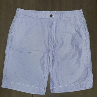 Brooks Brothers 346 Shorts Mens 38* Blue PinStriped Cotton Chino Casual Pockets - Image 1 of 4