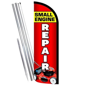 Small Engine Repair Premium Windless Feather Flag Bundle (Complete Kit) OR Optio - Picture 1 of 6