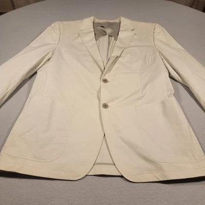 Jaqueta Blazer Masculina Theory Leve Algodão Não Estruturada Casual Bege Tamanho 42 - Imagem 1 de 4