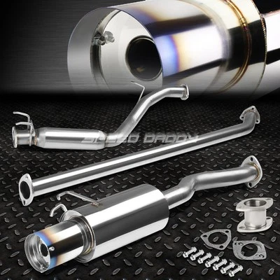 4" ROUND BURNT MUFFLER TIP T-304 RACING CATBACK EXHAUST FOR 06-11 HONDA CIVIC - Image 1 of 4