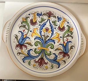 Nova Deruta Ceramica * HANDLED PLATTER / TRAY * Italy, 12“ Excellent! - Picture 1 of 8