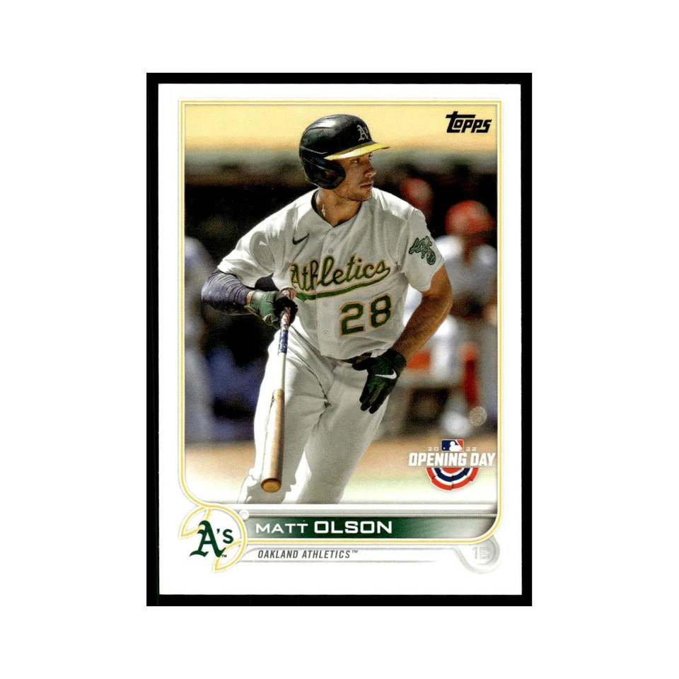 Matt Olson 2022 Topps Opening Day #187 Oakland Athletics Baseball Card NM - Image 1 of 3