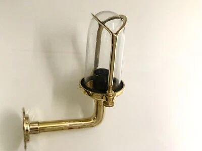 Aplique de pared de noche marino antiguo industrial hecho a mano latón cisne lámpara Foto 1 de 4