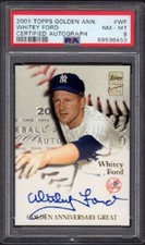 2001 Whitey Ford Topps Golden Anniversary Great #GAA-WF Autograph Graded PSA 8