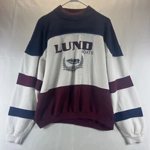 Gear for Sport Vintage mehrfarbig gestreift Lund Boote Pullover Rundhals Unisex Größe L - Bild 1 von 21