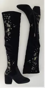 Ash Women's Eros Embellished Velvet EOver-the-Knee Boots Size 9.5 US - Picture 1 of 9