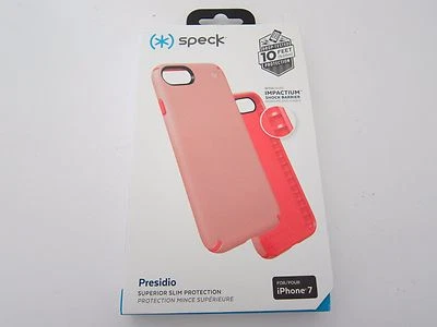 New Speck Products Presidio Case for iPhone SE/8/7 Sunset Peach/Warning Orange  - Image 1 of 4
