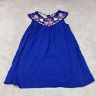 Andree By Unit Dress Women?s Blue Floral Embroidered Cap Sleeve Size Large