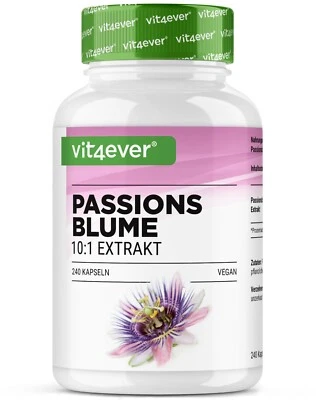VIT4EVER Pasiflora - 240 Cápsulas (V) de 550mg Extracto 10:1! Dosis extra alta