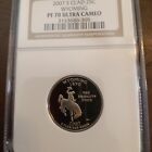 2007 S Clad Proof Wyoming State Quarter NGC PF 70 Ultra Cameo (25C pr70)