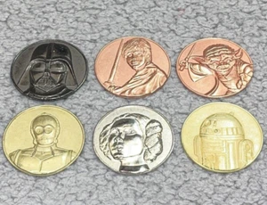 Star Wars 2005 CA Lottery Coin Set 6 Coins: Leia Luke C3PO R2D2 Yoda Darth Vader - Picture 1 of 11