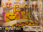 NIP TWIN Sheets Emoji SMILEY Yellow Happy FACE SOFT fun reversible pillow case