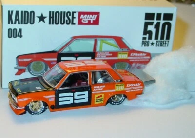 KAIDO HOUSE MINI GT 1971 71 DATSUN 510 COLLECTIBLE IMPORT RACE CAR -Orange, MIB - Image 1 of 4
