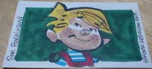 Terrific, Cartoonist Ron Ferdinand Hand Drawn & Signed, Dennis The Menace Sketch - Foto 1 di 3