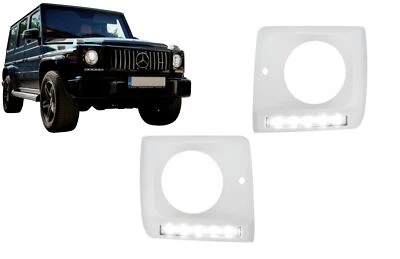 Fari Coperture LED DRL per Mercedes Classe G W463 1989-2012 Luci diurne G65 Look - Immagine 1 di 4