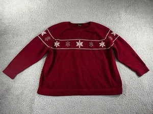 Eddie Bauer Sweater Women 4X Fair Isle Snowflake Long Sleeve - Picture 1 of 5
