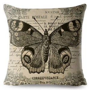Taie d'oreiller housse de  coussin  retro vintage en lin  45x45 cm  - Imagen 1 de 3