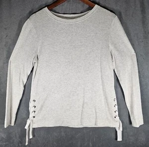 Simply Vera Vera Wang Sweater Womens Extra Small Gray Stretchy Corset Sides - Picture 1 of 7