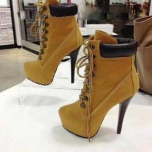 Camouflage Women's Lace Ups Platform Stilettos High Heel Ankle Boots Shoes 34-45 - Picture 1 of 13