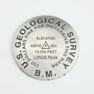 U.S. Geological Benchmark Survey Marker Longs Peak Disk GeoSitu - Bild 1 von 2