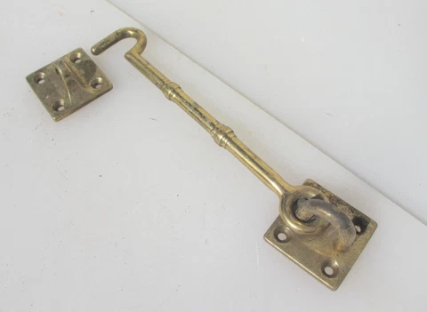 Antique Brass Door Latch Lock Keep Old Barn Gate Vintage 7"W Cover