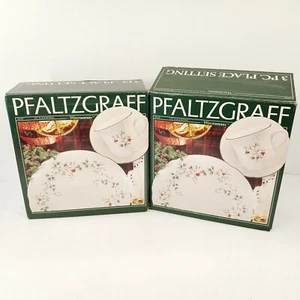 Pfaltzgraff Winterberry 2 - 3 Pc Place Setting Plate Cup Ceramic Holly Made USA - Picture 1 of 9