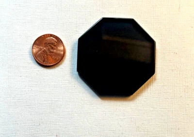 ¡¡UN OCTÁGONO DE COLECCIÓN GENUINO ÓNIX NEGRO DICS PLANOS 1,75 PULGADAS POR DEBAJO AL POR MAYOR!!! Foto 1 de 3