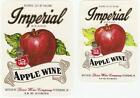 2 Imperial Brand Apple Wine Vintage Labels Dixie Wine Co. Petersburg, Virginia