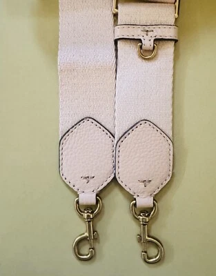 Tory Burch Brass Gold Coy Pink Leather Canvas Handbag Shoulder Crossbody Strap - Image 1 of 4