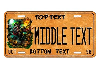 Halloween Headless Horseman Auto License Plate Metal Tag Car ATV Bike RV Keychai — 第 1/4 张图片