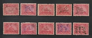 Scott #R164p, Used, 2¢ Documentary, Battleship, Manuscript Cancels, 10 Stamps - Picture 1 of 2