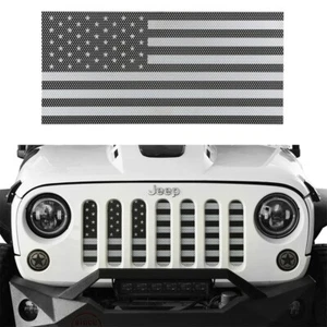 Steel Front American Flag Mesh Grille Inserts for Jeep Wrangler JK 2007-2018 - Picture 1 of 9