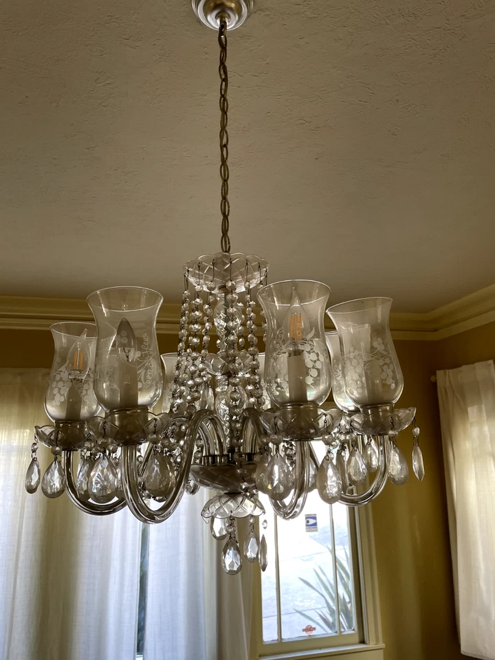 винтажная антикварная хрустальная люстра - Изображение 1 из 1