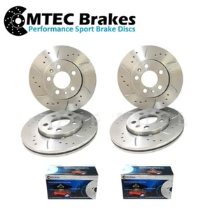 Discos de freno trasero delanteros perforados ranurados y pastillas MTEC para Audi S5 3.0 4.2 07-12 Quattro - Imagen 1 de 8