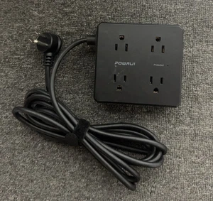 Überspannungsschutz Steckdosenleiste - Flachstecker Verlängerungskabel mit 8 breit 6 Fuß  - Bild 1 von 7