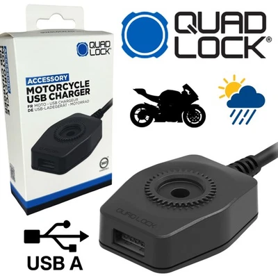 QUAD LOCK Motorrad USB Ladegerät Handy Smartphone Actioncam Adapter Anschluss - Bild 1 von 4