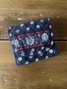 Klassische schwarze Lotus-Geldbörse mit Dreifachfaltung Vintage Vera Bradley im Ruhestand - Bild 1 von 5