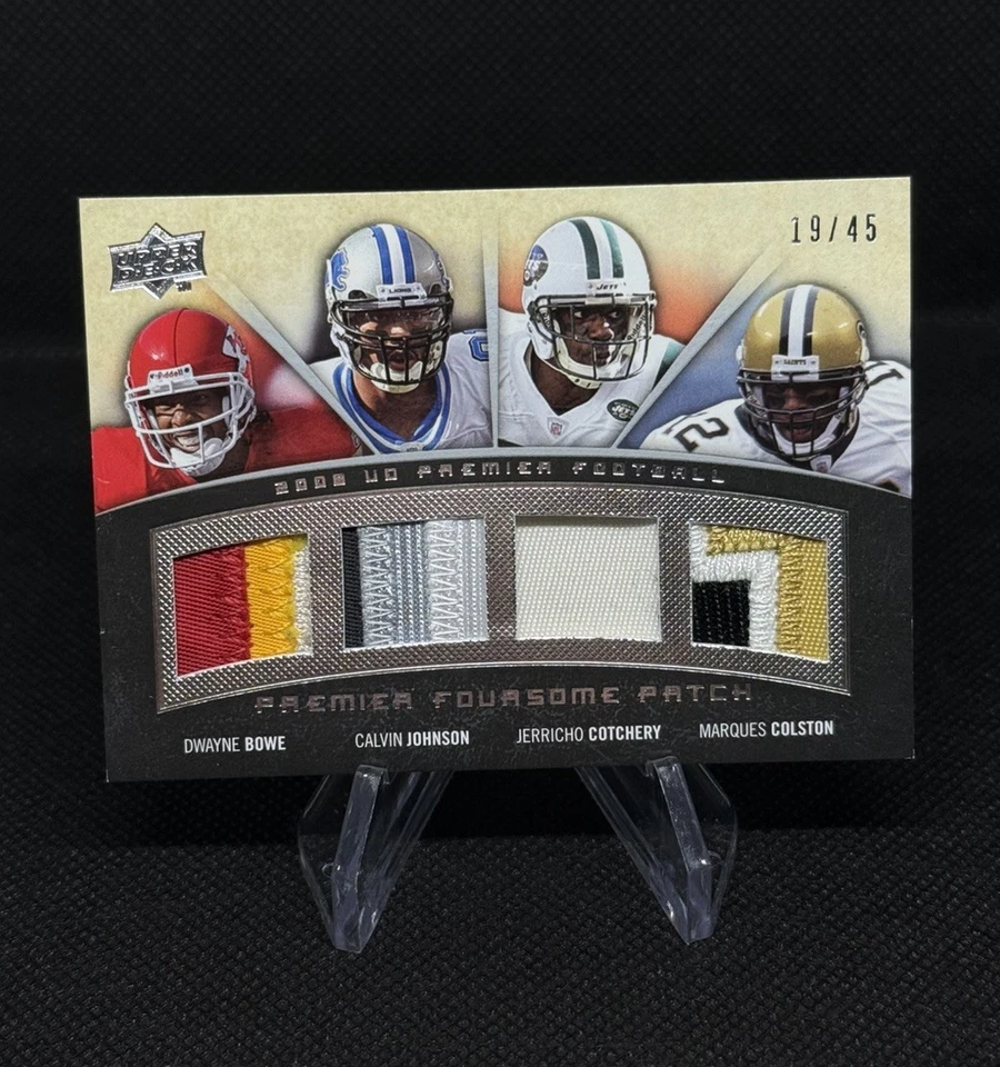 2008 UD Premier Foursome Patch Bowe, Johnson, Cotchery, Colston. Ношеные в игре /45 - Изображение 1 из 2