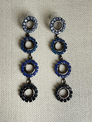 Pendientes Elizabeth Cole Gota Cristal Azul Nuevos Foto 1 de 3