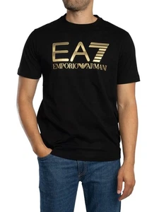 EA7 Men's Big Logo T-Shirt, Black - Picture 1 of 5