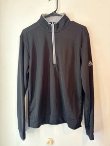 Adidas Half Zip Atheltic Pullover Running Jacket Black Womans Medium - Picture 1 of 4