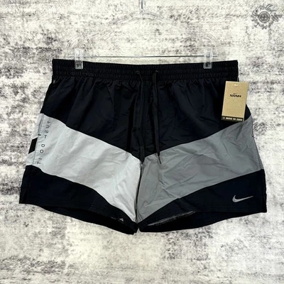 NWT Nike Swim Vortex 5" Swimsuit Shorts Black/Grey/White Men's XXL NESSF520-001 - Image 1 of 4