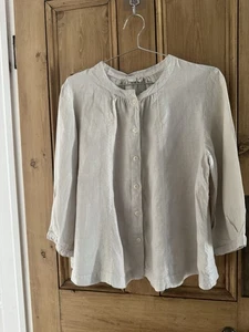 Toast Garment Dyed Linen Swing Blouse Shirt-M-Ecru-beautiful - Picture 1 of 13