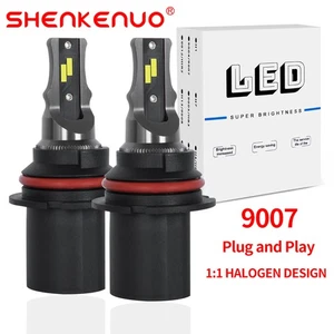 9007 LED Headlight Bulbs Conversion Kit High Low Beam 6000K Super White - Foto 1 di 12