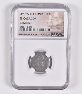 (1773-77) El Cazador Shipwreck Reales NGC Genuine MO FM Silver Coin - Image 1 of 4