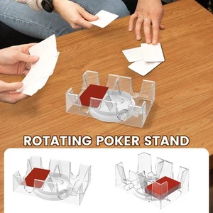 2/6 Deck Rotating Card Deck Tray Enduring Pasteboard Tray Transparent Card qilNK - Picture 1 of 17