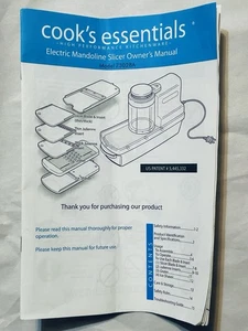 Cook's Essentials Electric Mandolin/Grater/Food Slicer Model IZVS001 NEVER USED - Picture 1 of 3