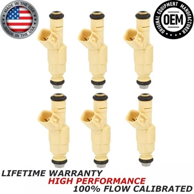 OEM Set of 6 Bosch Fuel Injectors Fits 2000-02 Mazda MPV Mercury Cougar 2.5L V6 - Image 1 of 4